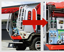 CAFSユニットと操作パネル