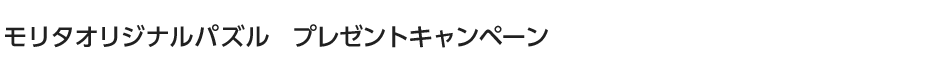 モリタオリジナルパズル　プレゼントキャンペーン