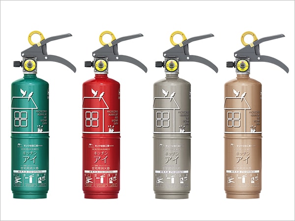 Home-use stored-pressure ABC powder fire extinguisher  KITCHEN EYE (agent based on vinegar & food raw material)