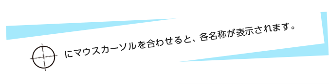 マークにマウスカーソルを合わせると、各名称が表示されます。