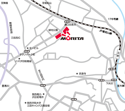 地図：モリタ三田工場所在地